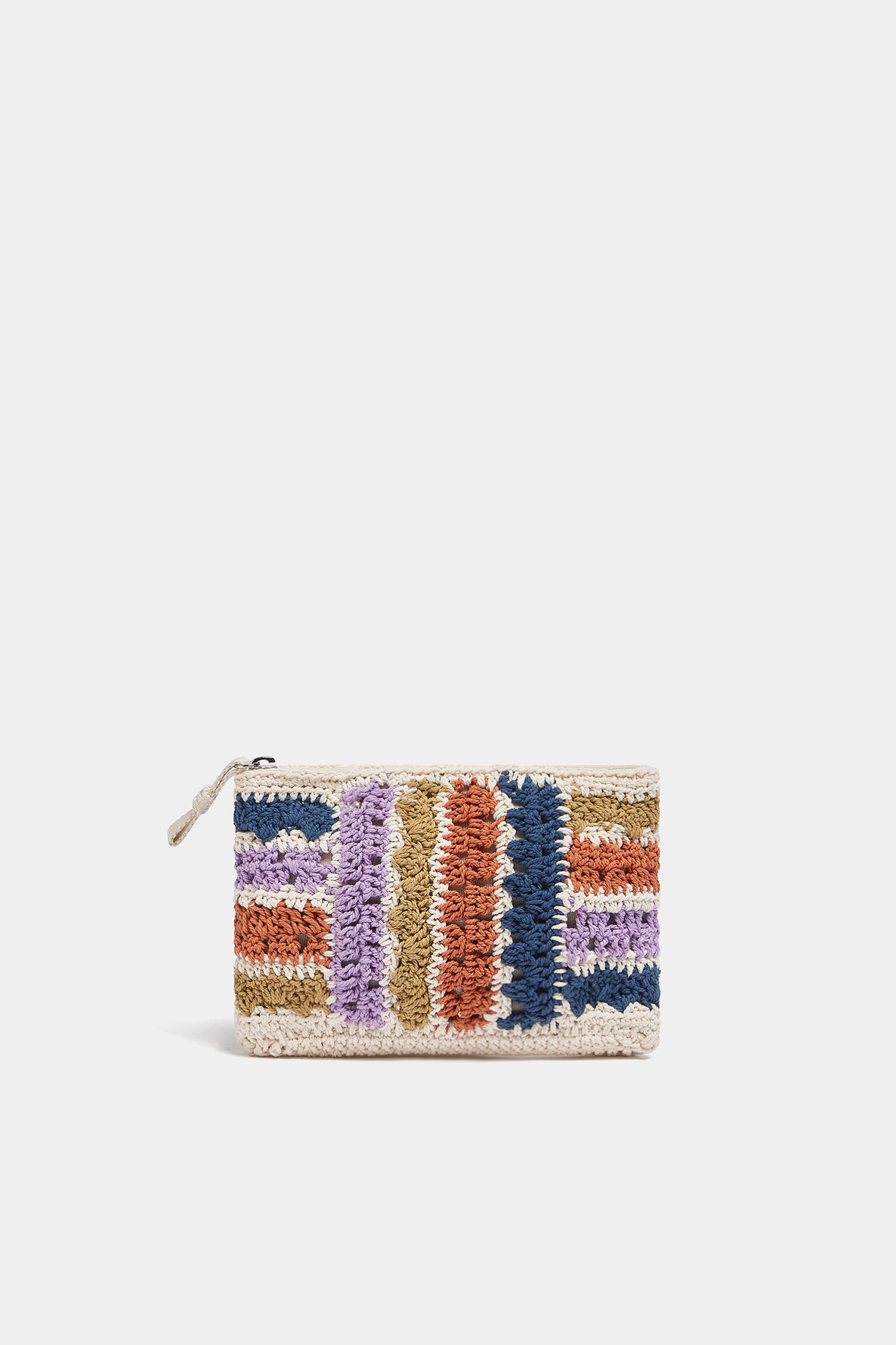 Nécessaire mini de crochê listrada - Multicolorida