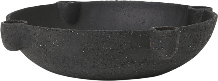 ferm LIVING Bowl Candle Holder - L - Ceramic Da Dark grey
