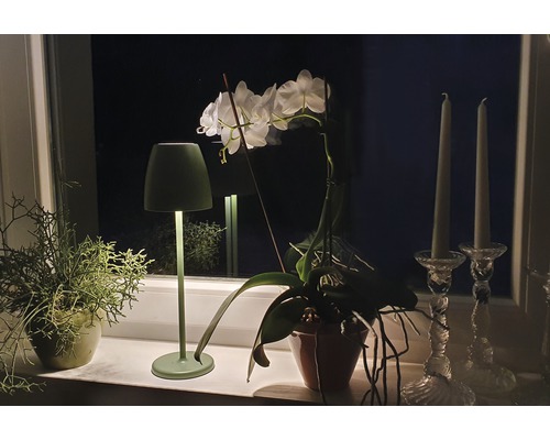 Tafellamp op batterijen IP54 2W 200 lm 2700 KH 38 cm Tavola olijf met USB + touchdimmer
