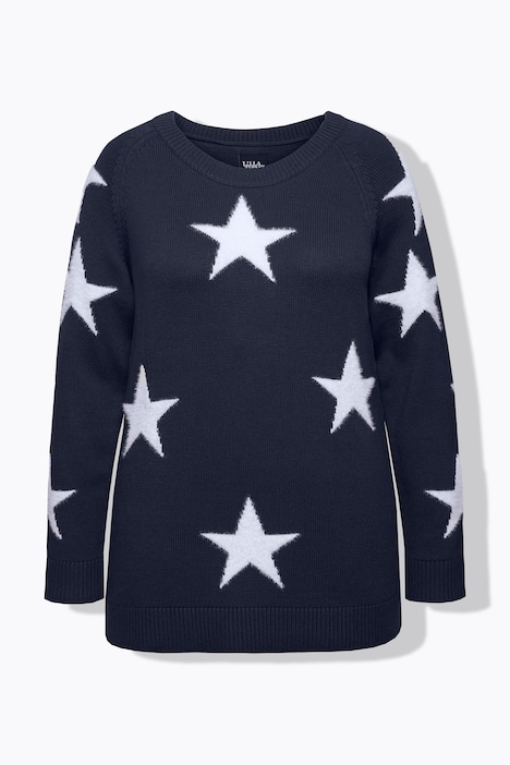 Pullover, Glitzersterne, Rundhals, Raglan-Langarm