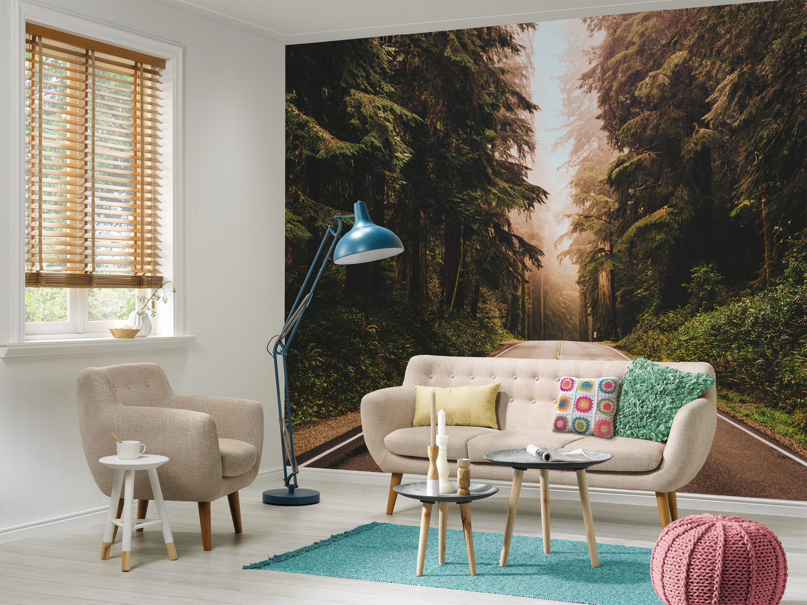 Fototapete DESIGNWALLS - braun-grün - Wald - 2,55 Meter