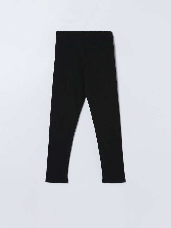 Conjunto com 2 leggings compridas básicas, lisas e estampadas - Pretas