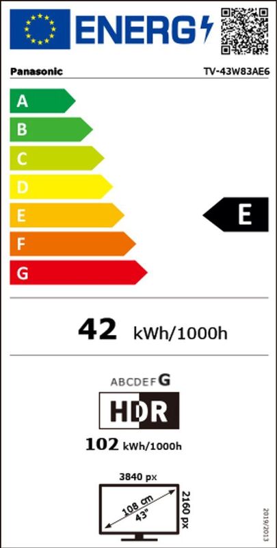 Panasonic - TV-43W83AE6 - LED TV - Zwart - 4K Ultra HD