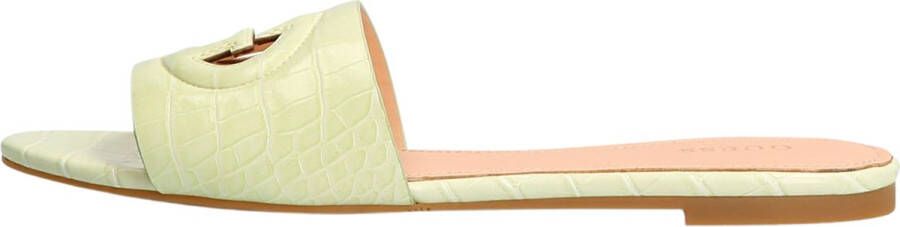 GUESS Tashia slippers met crocoprint limegroen
