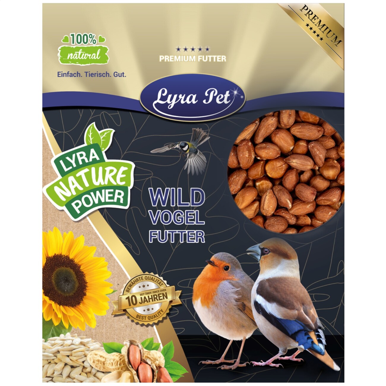 Lyra Pet Erdnusskerne mit Haut 10 kg