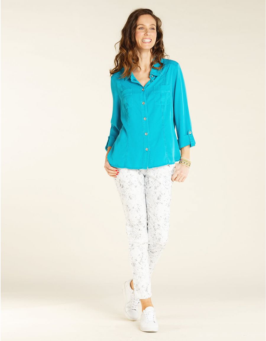 Chemise lyocell bleue