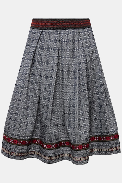 Trachtenrock, Jacquard, A-Linie, Zierband