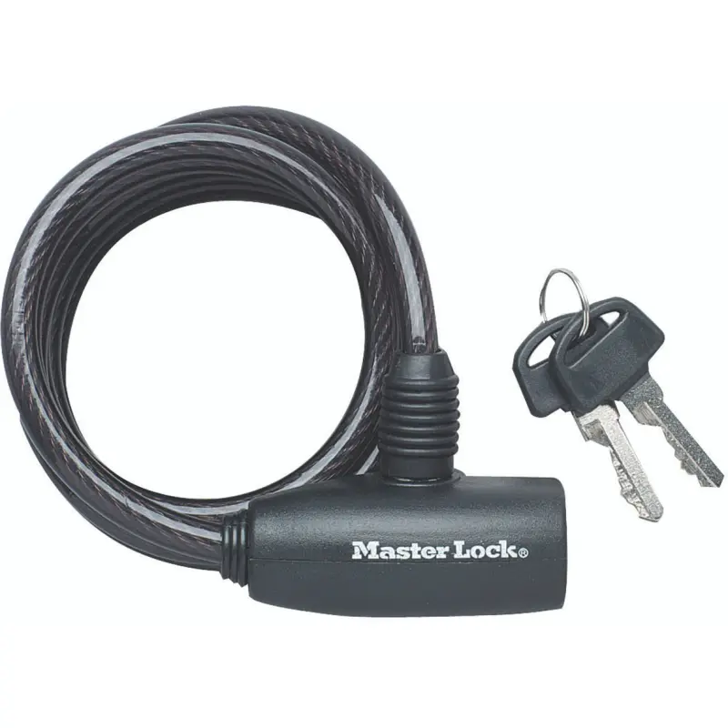 Câble antivol  à clé 1.8 m x 8 mm 2 clés noir