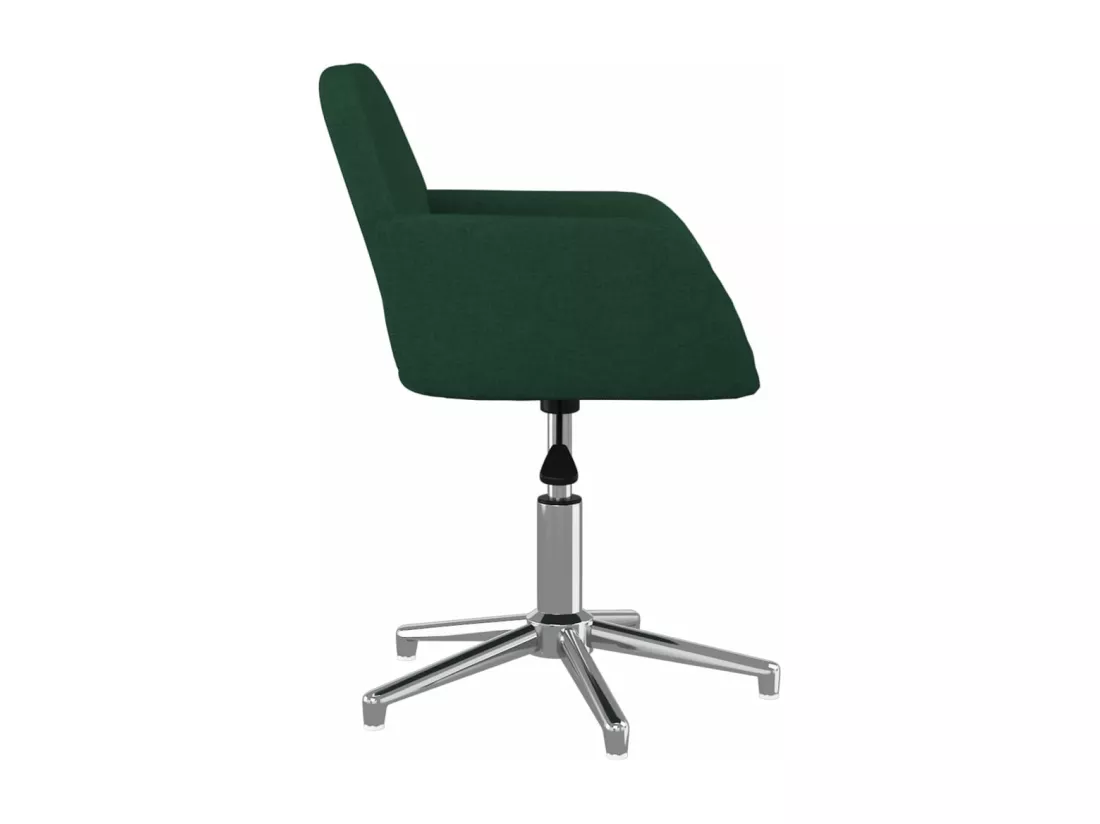 Chaise pivotante de bureau Vert foncé Tissu