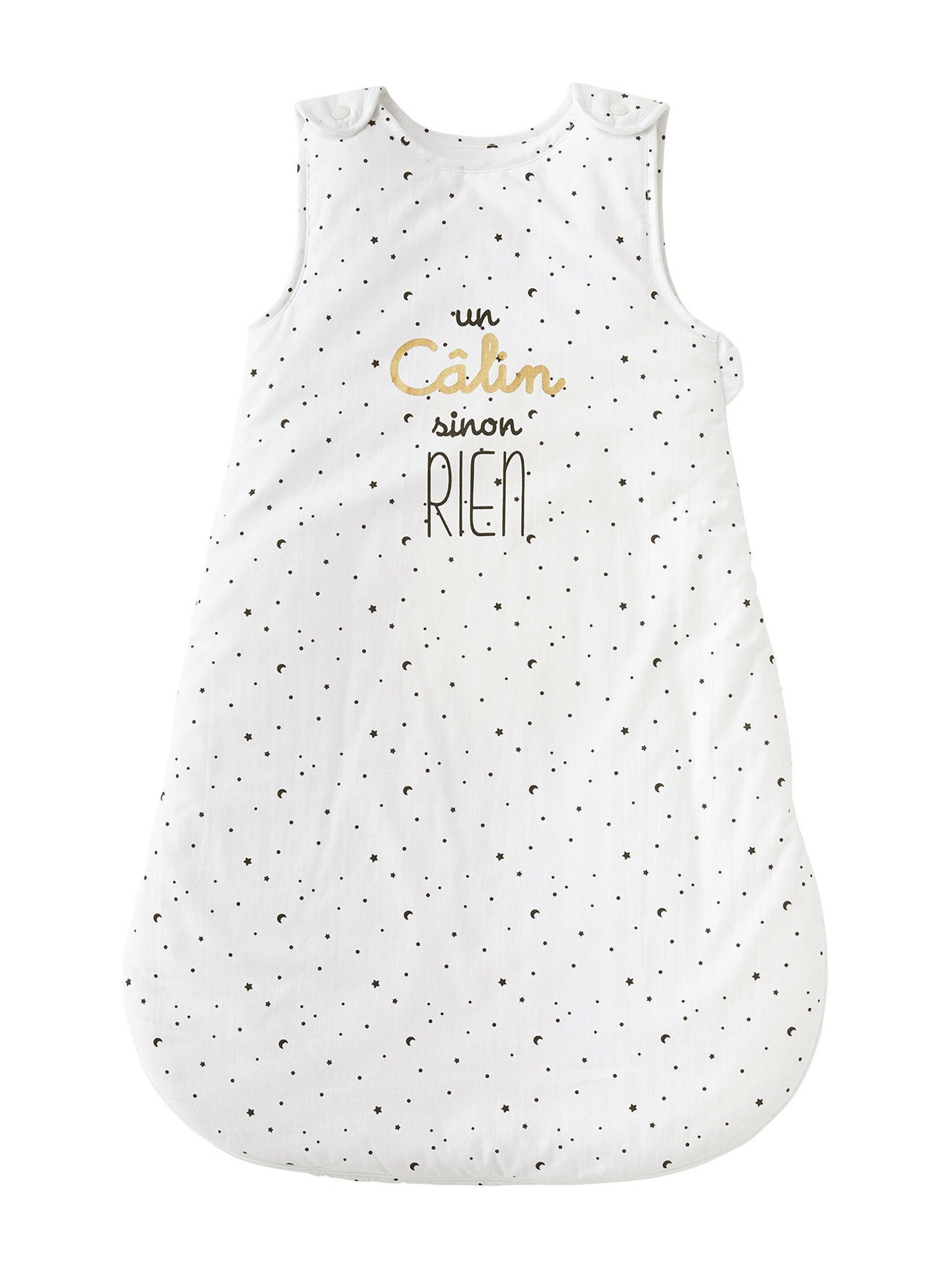 Vertbaudet Baby Winterschlafsack STERNE, Ärmel abnehmbar weiß bedruckt
