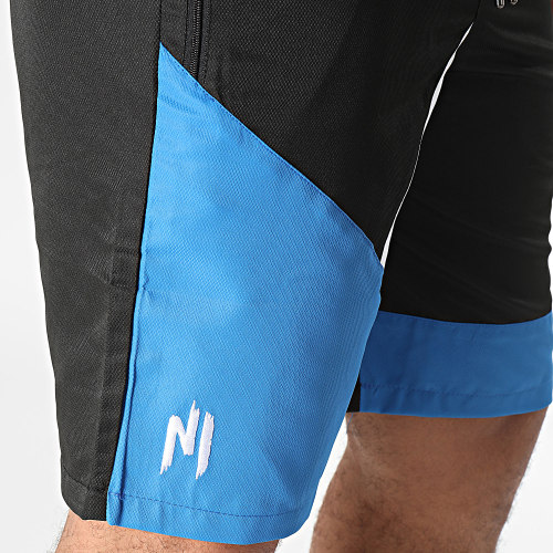Short Jogging A Bandes Magnum Noir Bleu Blanc