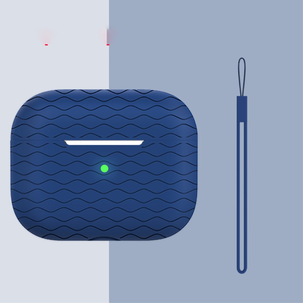 AirPods Pro 2 / AirPods Pro Silikon Case Schutzhülle Abdeckung mit Handschlaufe - Blaugrau