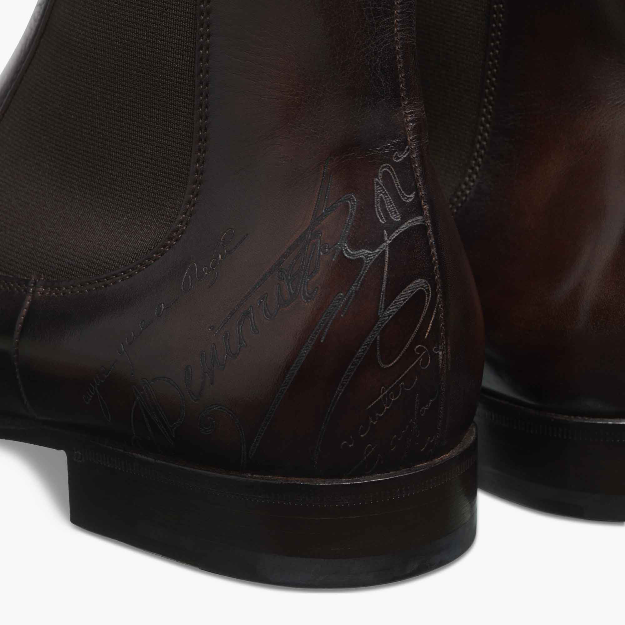 Bottine Cursive Galet En Cuir Scritto