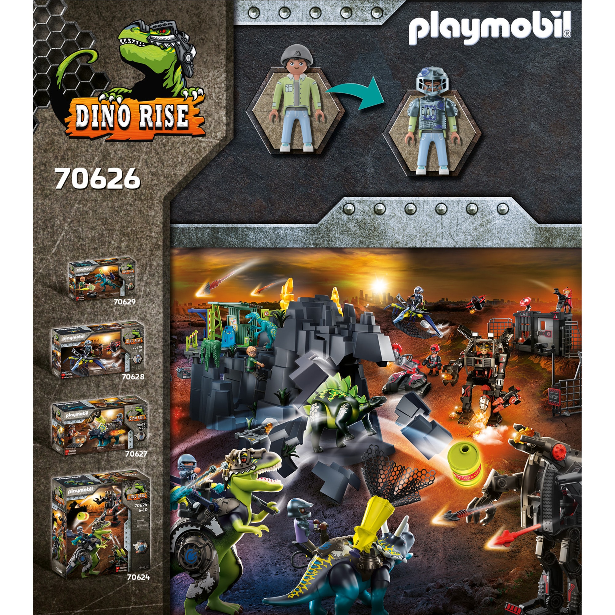 PLAYMOBIL Konstruktionsspielzeug Dino Rise Saichania: Abwehr des Kampfläufers