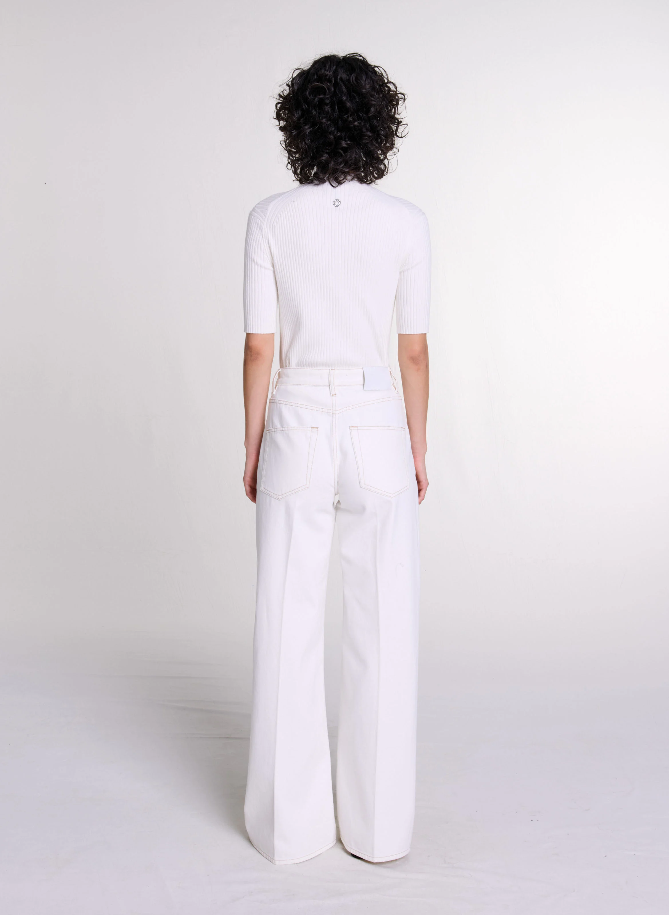 Jean large en coton | Blanc