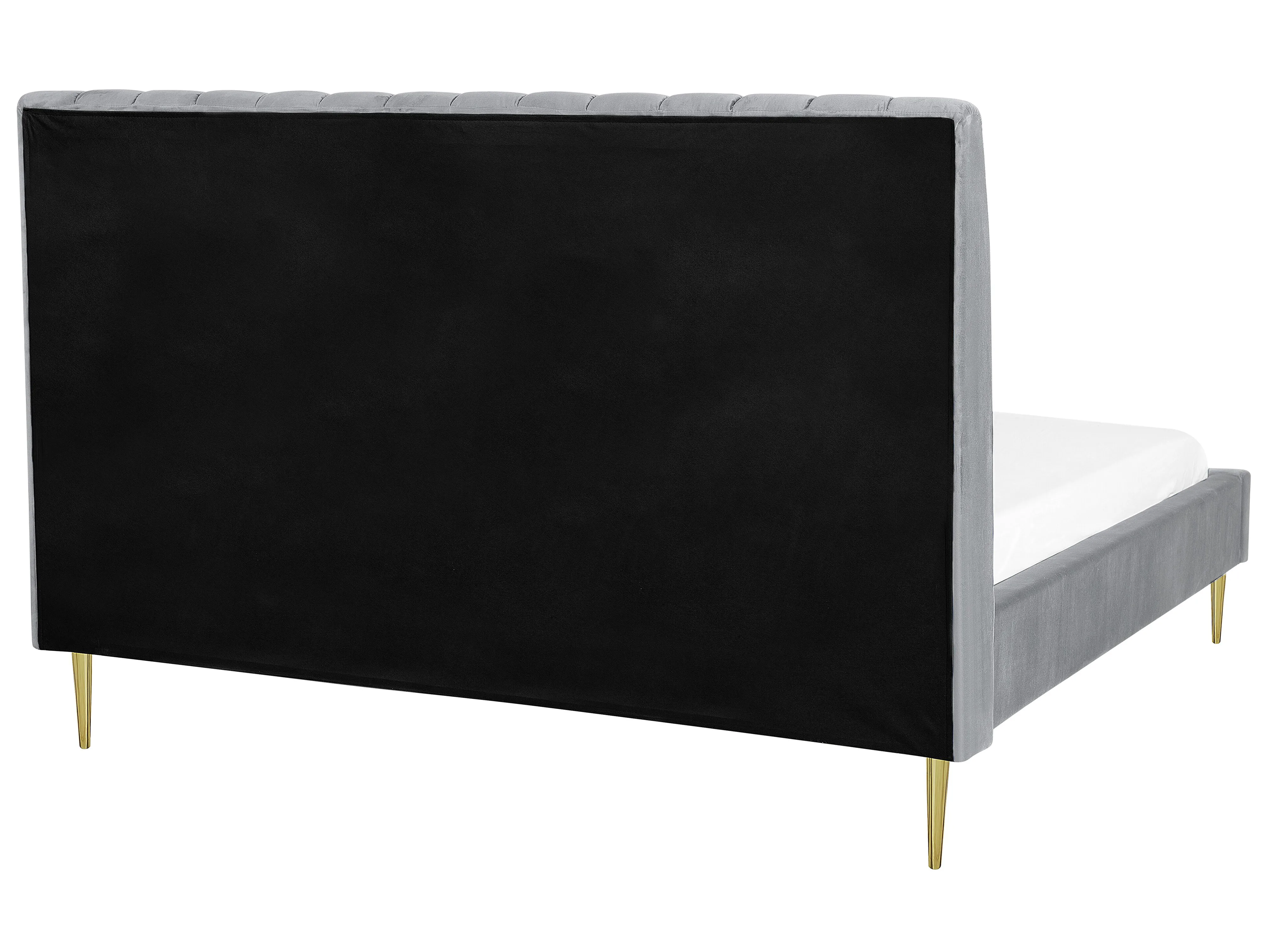 Bed Fluweel MARVILLE 180 x 200 cm Grijs