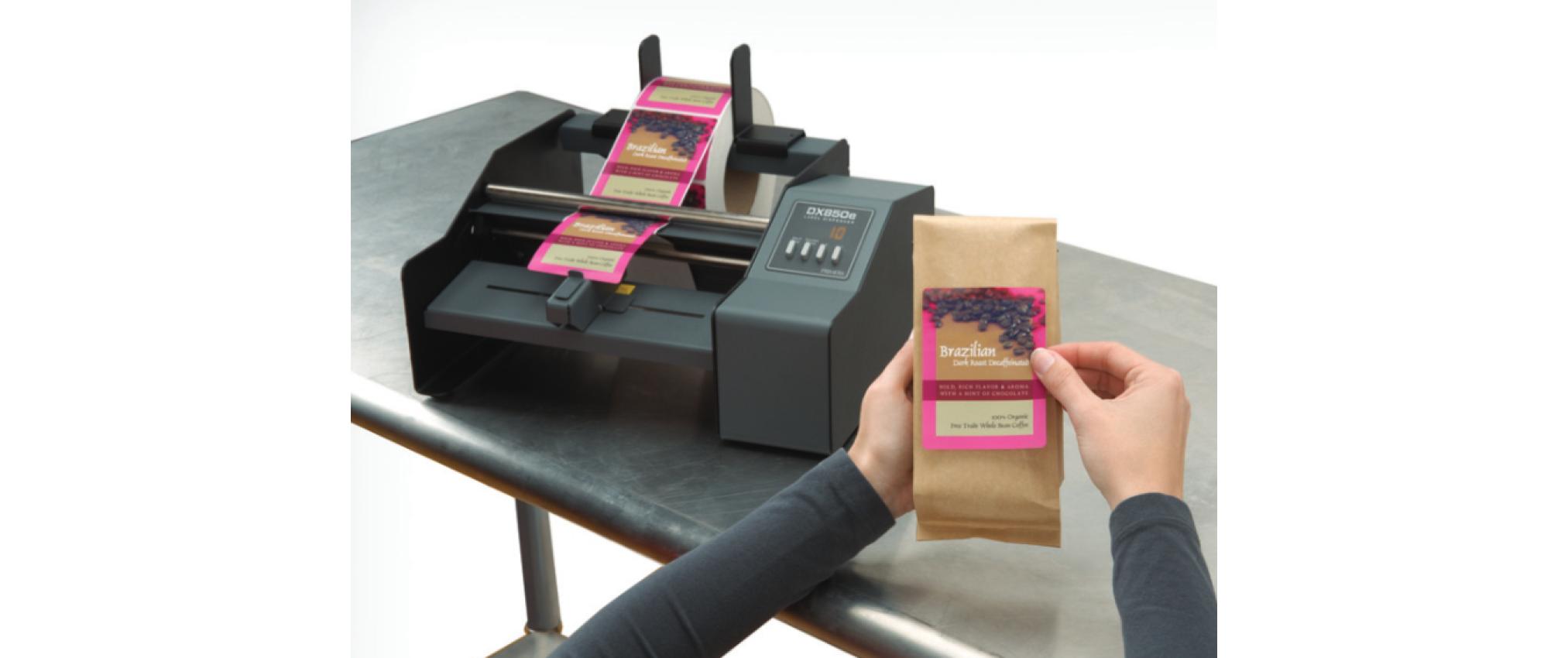 Etikettendrucker DX850e<br>Automatischer Etikettendispenser