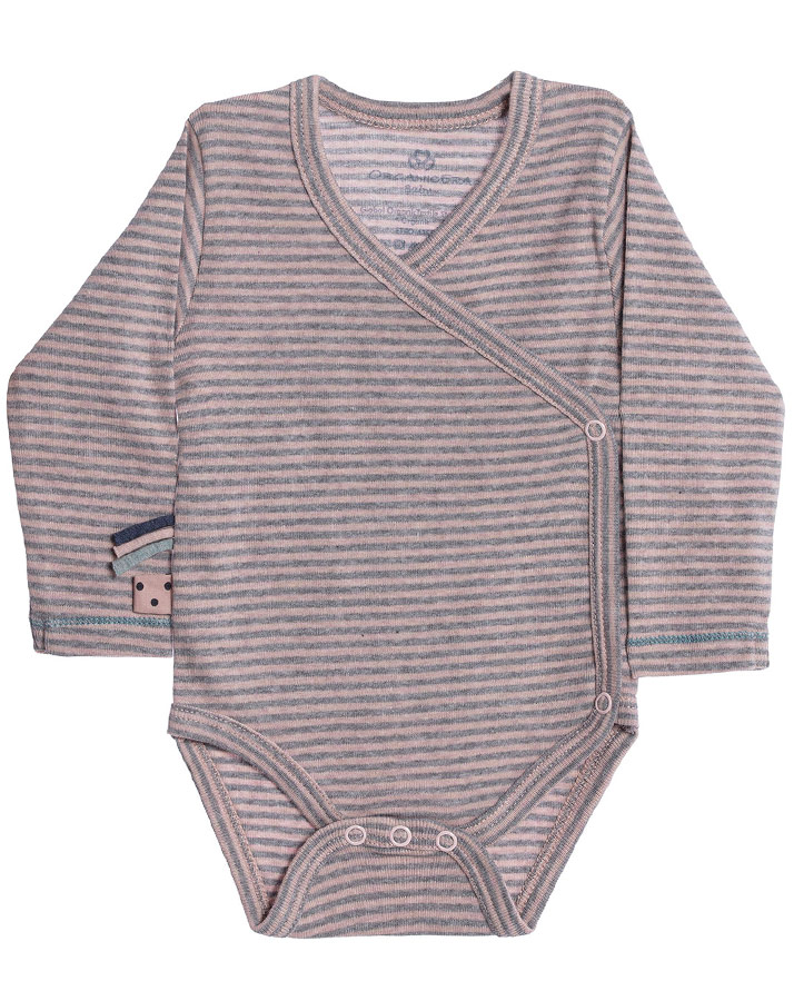Wickel-Langarmbody SLEMA gestreift in rose melange
