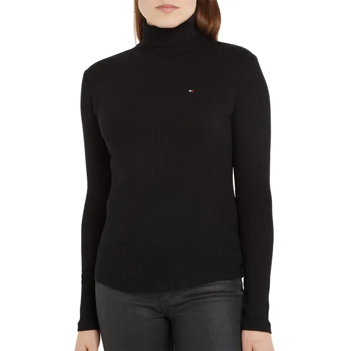 Tommy Hilfiger Rib Roll Neck Longsleeve Shirt Dames