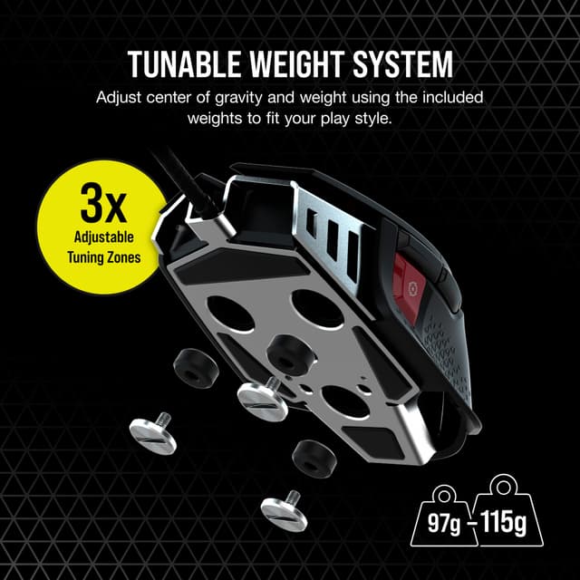 Corsair M65 RGB Ultra Tunable gaming mus (sort)