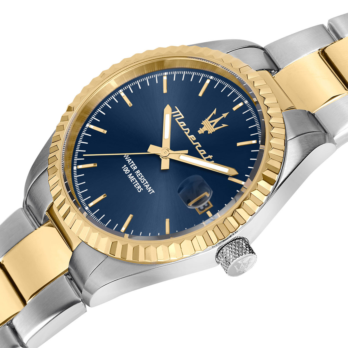 Montre MASERATI homme bracelet acier bicolore jaune