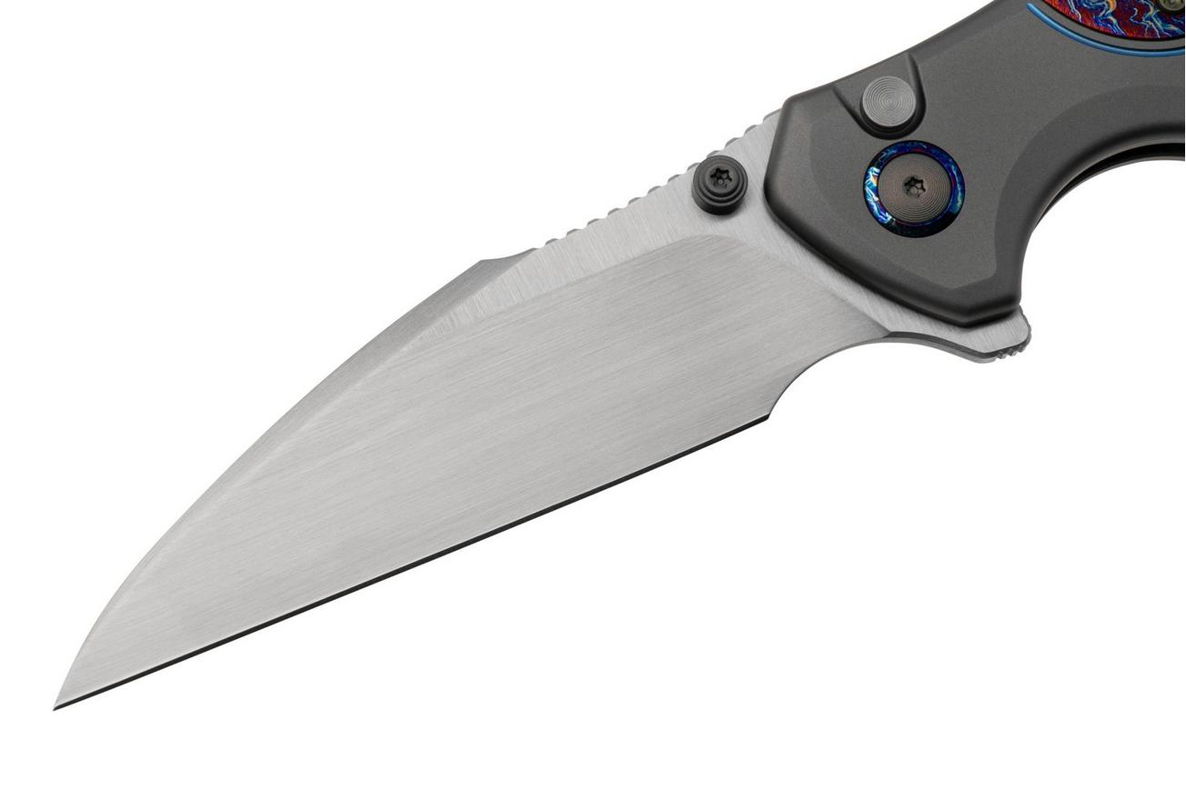 WE Knife Ziffius WE22024D-4 Hand Rubbed Satin CPM 20CV, Gray Titanium, Flamed Titanium Integral Spacer, Limited Edition, zakmes