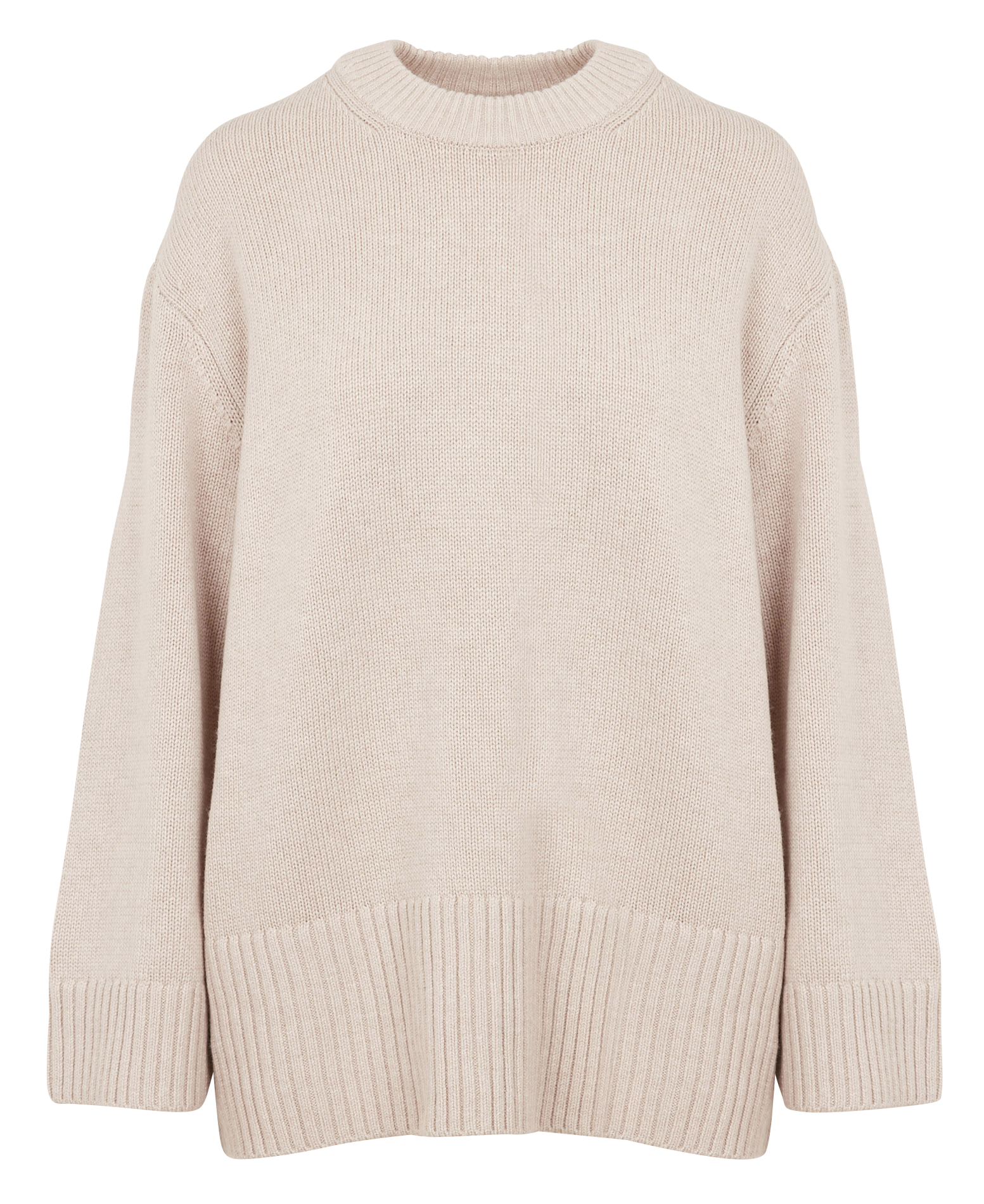 ELIETTE - Pull col rond en laine mélangée | Beige