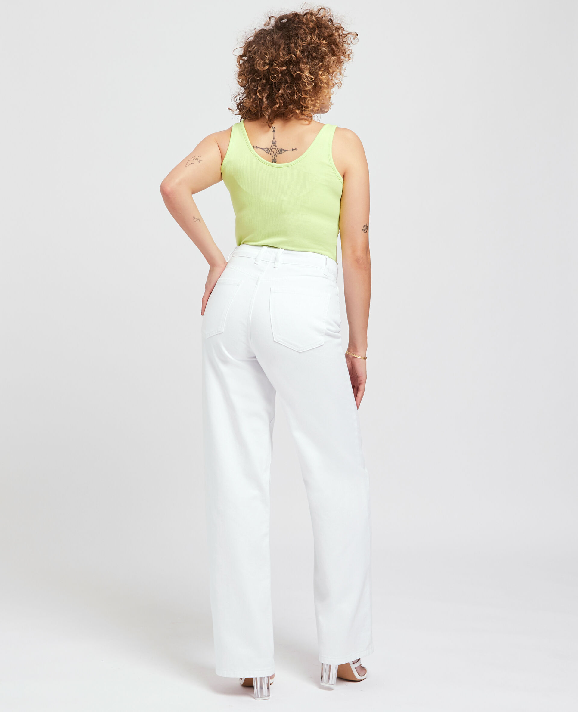 Jean large uni - Blanc