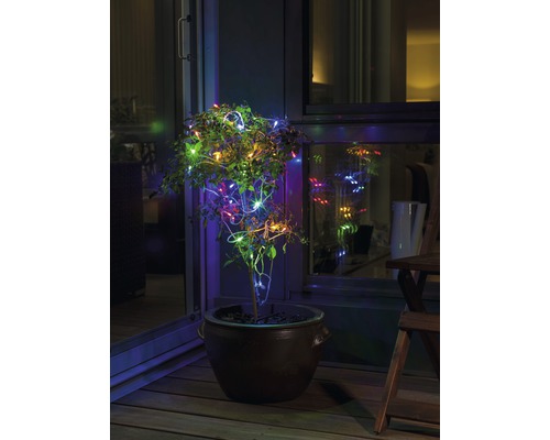 Konstsmide Micro LED-lichtsnoer 19,04 m + 10 m aansluitdraad 120 LED's veelkleurige lichtsnoer