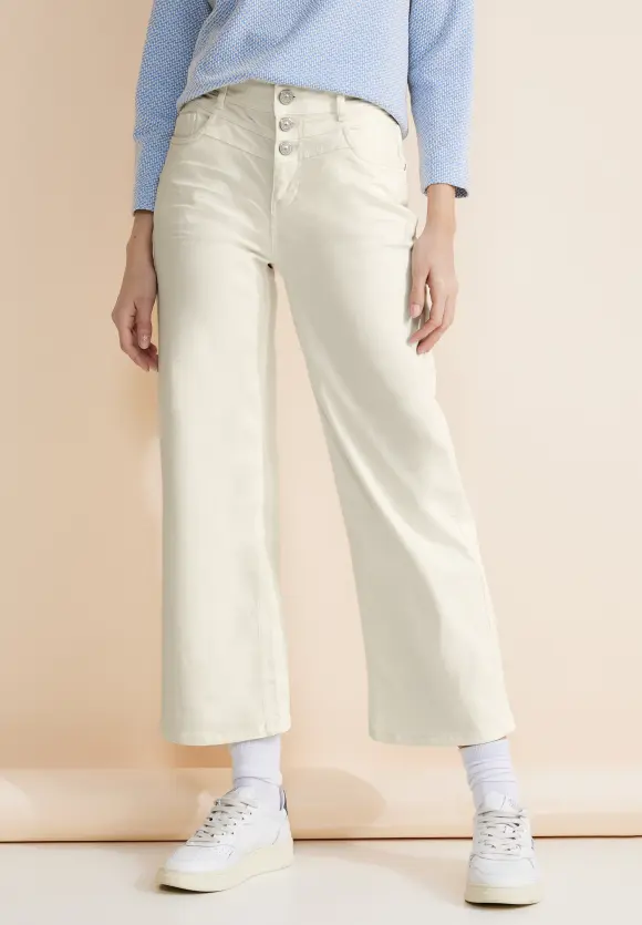 Casual Fit Culotte Jeans - soft ecru washed