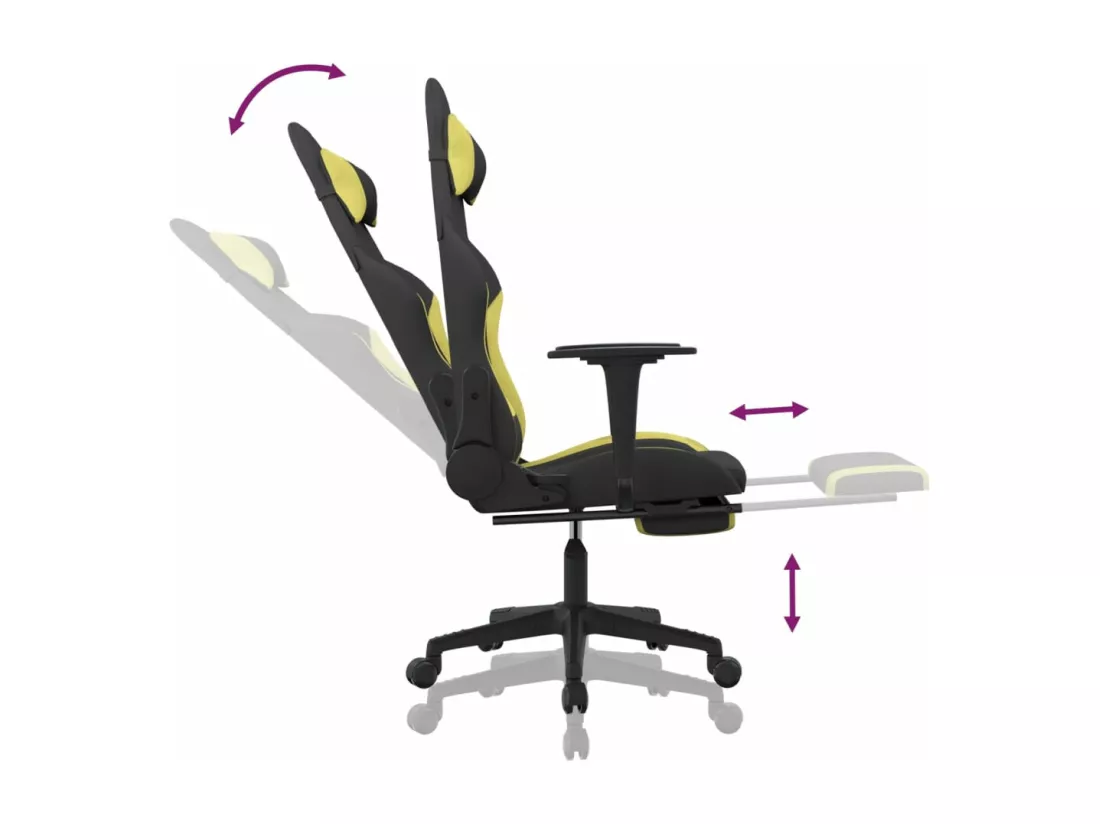 Chaise de jeu avec repose-pied Noir et vert clair