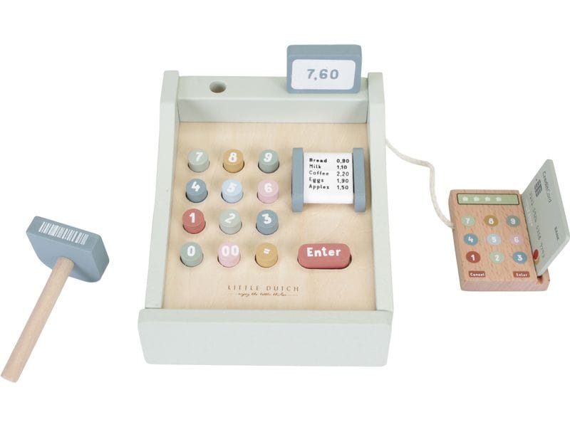 Little Dutch Kaufladen Spielkasse mit Scanner Kasse aus Holz für Kaufmannsläden