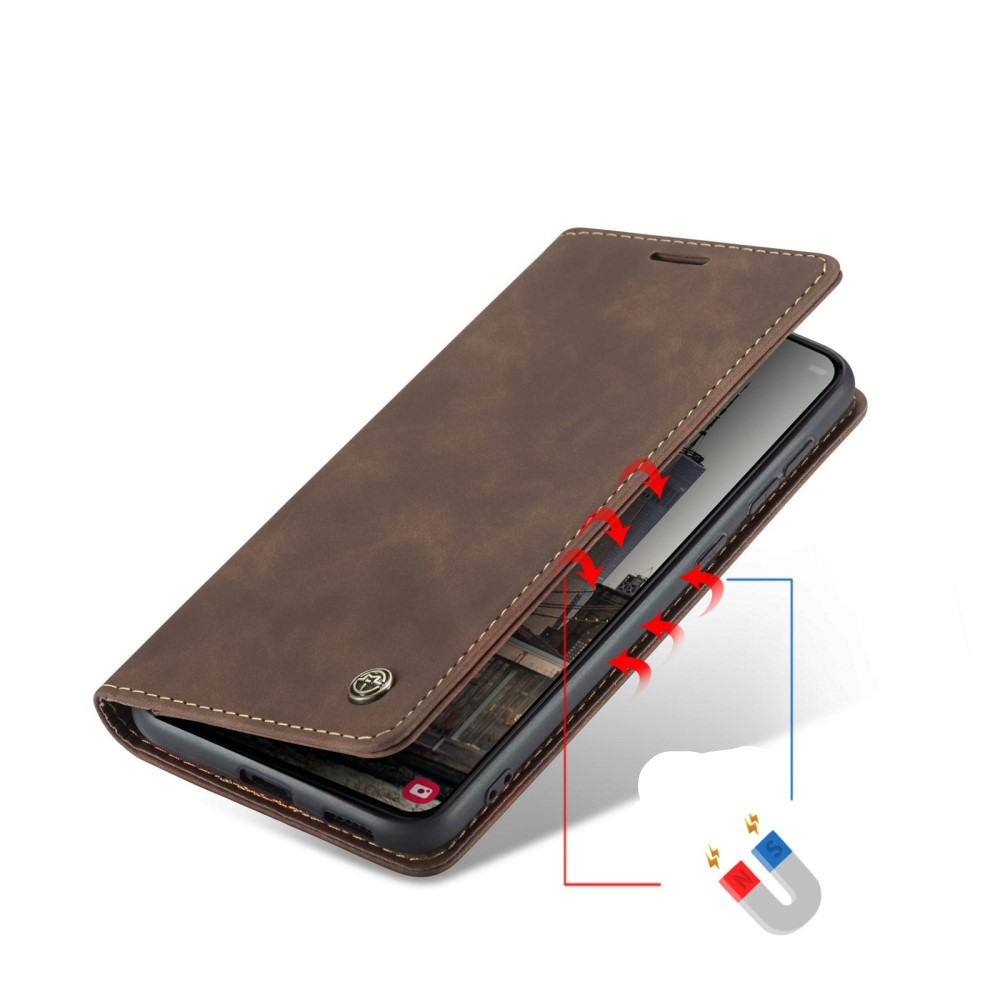 Samsung Galaxy S22 5G Leder Tasche Flip Wallet Etui mit Kartenfächern - Dunkelbraun