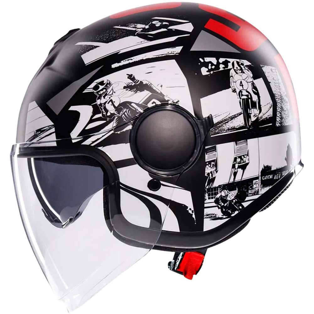 AGV - Casque Eteres History Noir / Blanc / Rouge / Mat