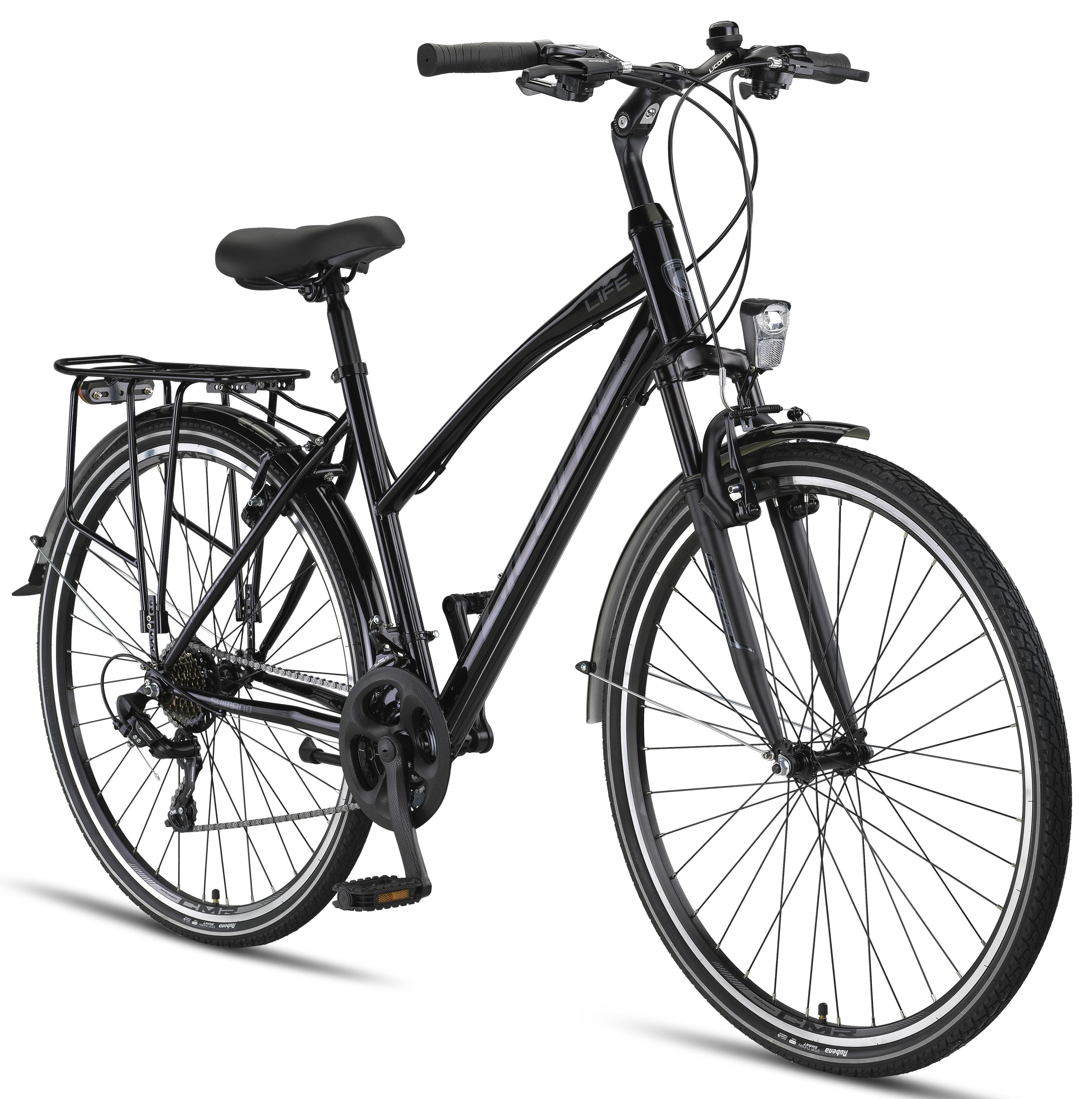 Licorne Bike L-V-ATBPremium Trekking Bike in 28 Zoll - Fahrrad für Herren, Jungen, Mädchen und Damen - Shimano 21 Gang-Schaltung - Citybike - Männerfahrrad