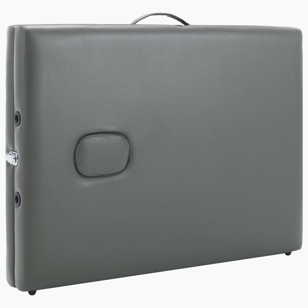 vidaXL 2-zone massagetafel met houten frame, antraciet, 186x68cm