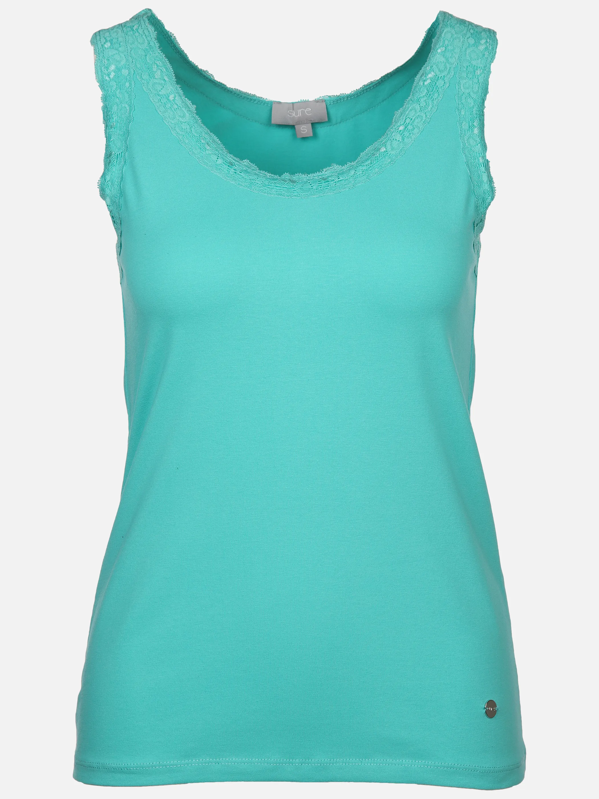 Damen Top mit Spitzenbesatz