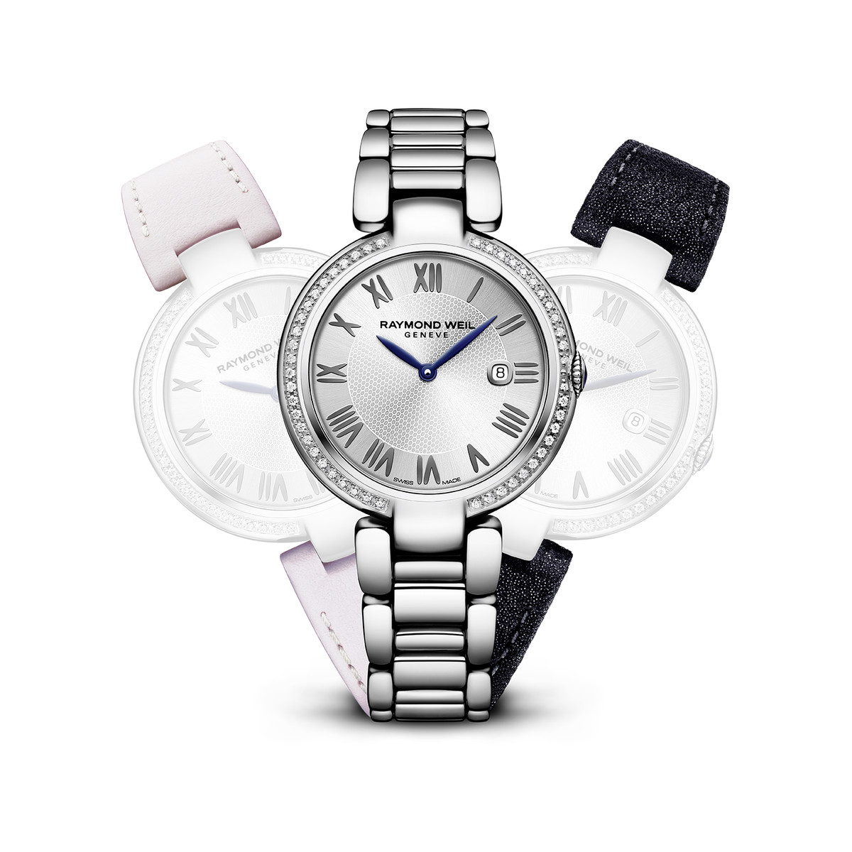 Montre Raymond Weil Shine femme acier cuir diamant
