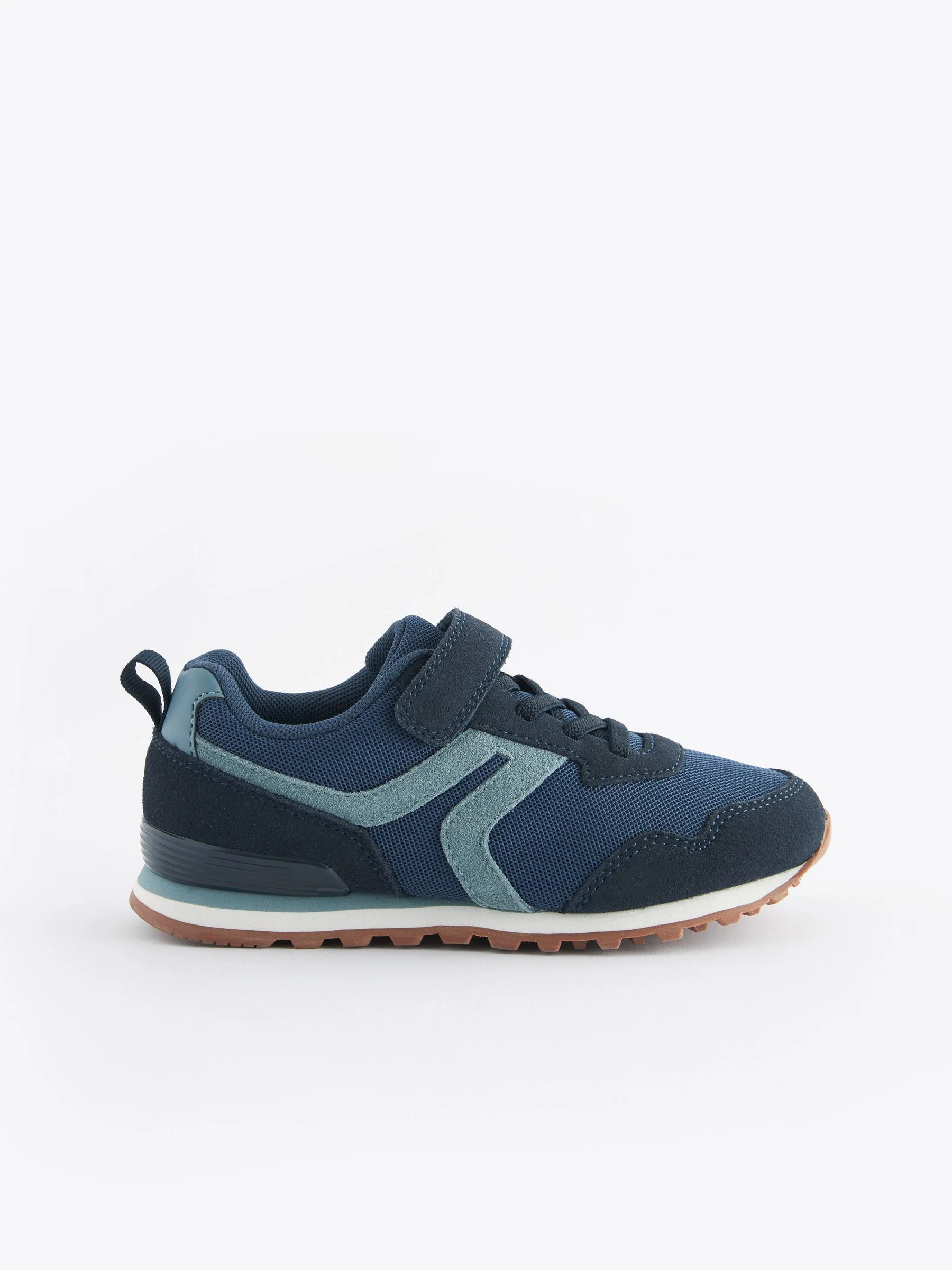 Donkerblauw - Sneakers met één bandje en elastische veters