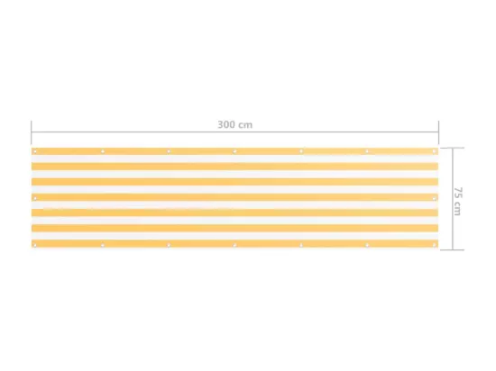Écran de balcon Blanc et jaune 75x300 cm Tissu Oxford