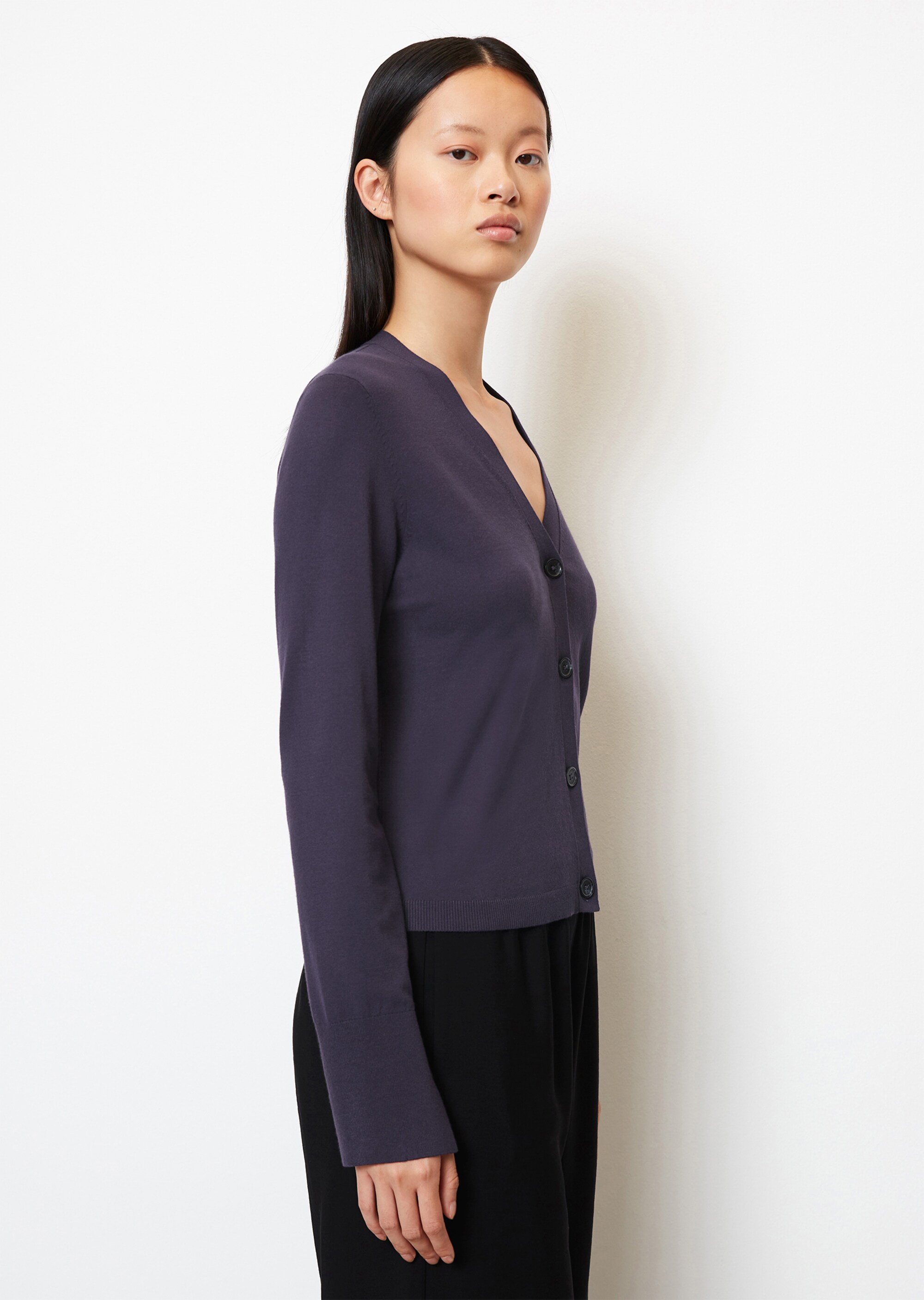Feinstrick-Cardigan slim aus LENZING™ ECOVERO™