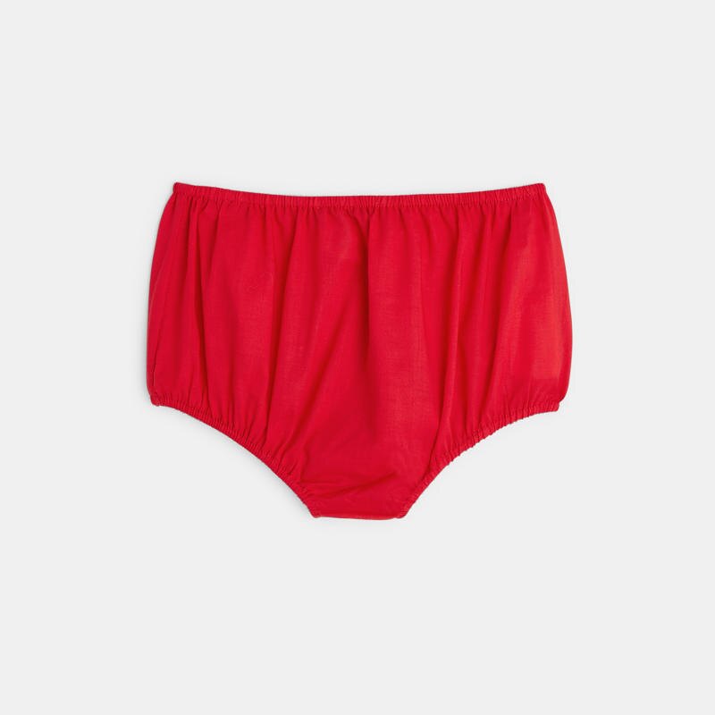 Robe de fête bi-matière et bloomer rouge bébé fille Rouge
