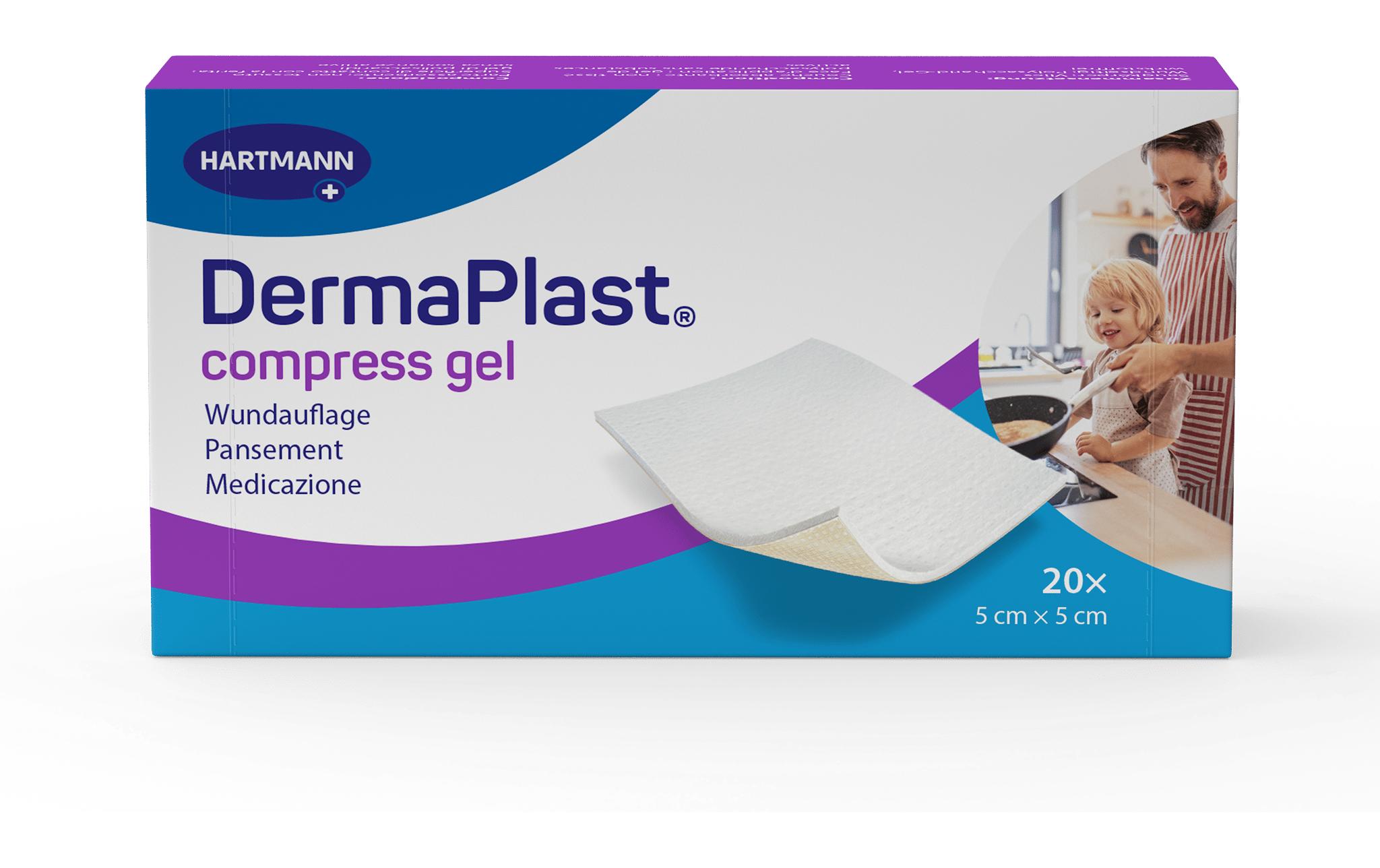 Wundauflage Compress Gel 5 cm x 5 cm 20 StückBeschichtete Wundauflage für Brand-, Schürf-, Schnitt- und Risswunden