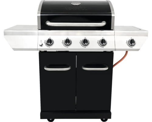 Nexgrill 4B Evolution gasgrill, zwart, 4 branders, 3,23 kW, grilloppervlak 44x64 cm + zijbrander, inclusief rooster, dekselthermometer, vetopvangbak, kookgereihouder, zijtafel, warmhoudrek