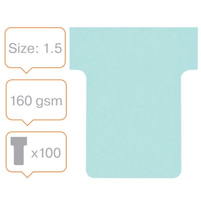 Nobo - 100 Fiches en T - Taille 1,5 - bleu