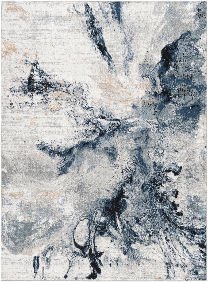 Abstract Modern Tapijt Blauw/Grijs 200x275 cm EMMA