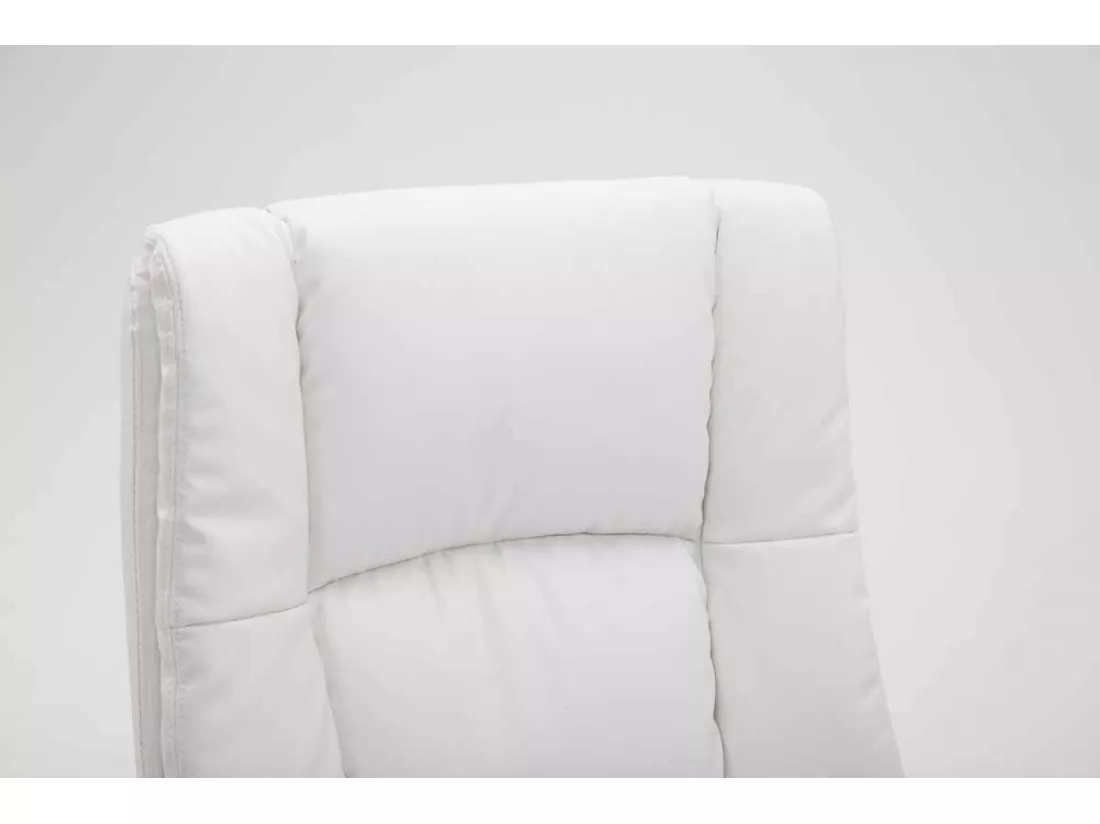 Chaise de bureau - Similicuir & Noir - Blanc - XL Sparta