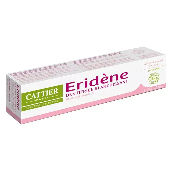 Pasta de dentes clareadora Cattier Eridène para gengivas sensíveis 75ml