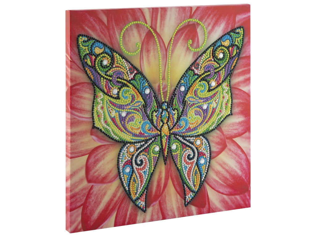 Grafix - Diamond Painting på Lærred - Sommerfugl 30 x 30 cm