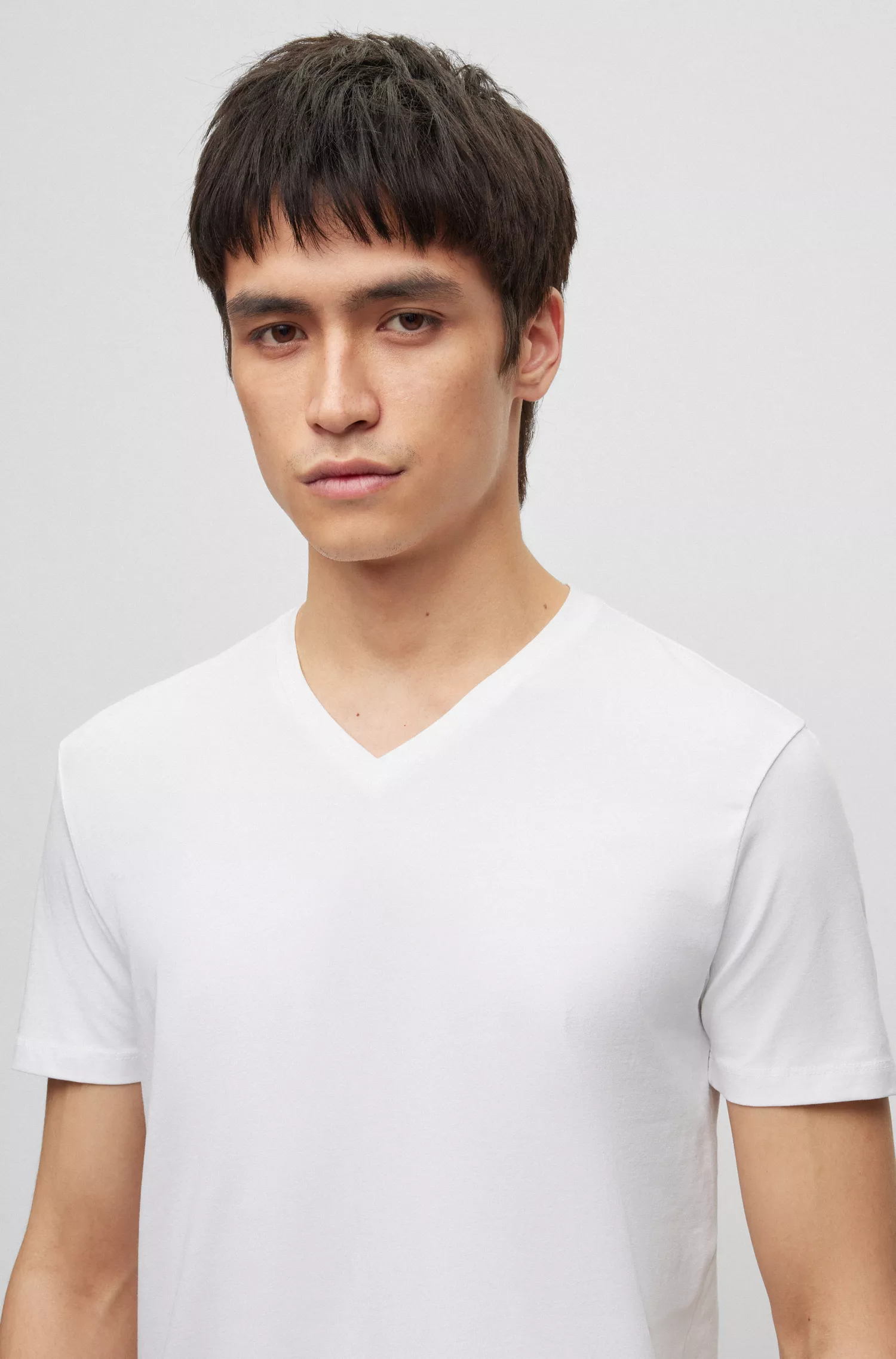 HUGO Vermelho - Pacote com duas camisetas slim fit em algodão elástico.